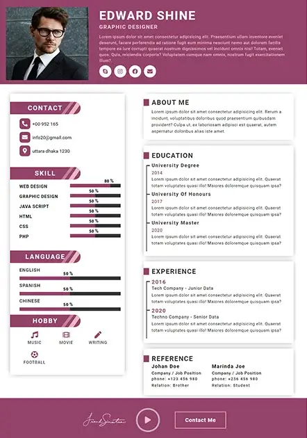CV Template 4 resume template preview