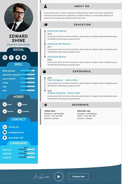 CV Template 5 resume template preview