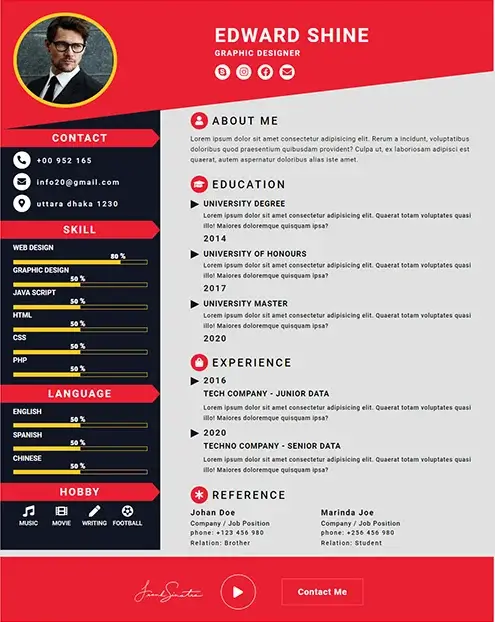 CV Template 6 resume template preview