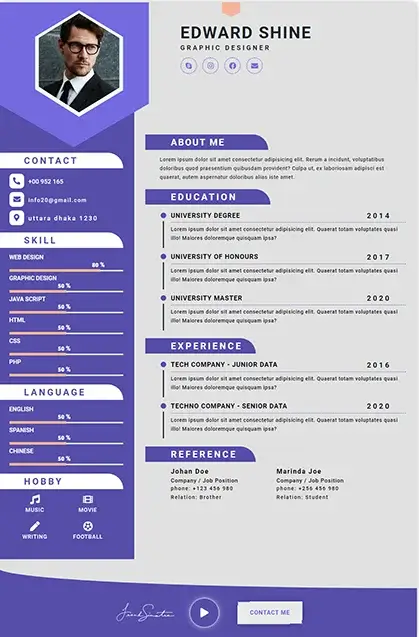 CV Template 8 resume template preview