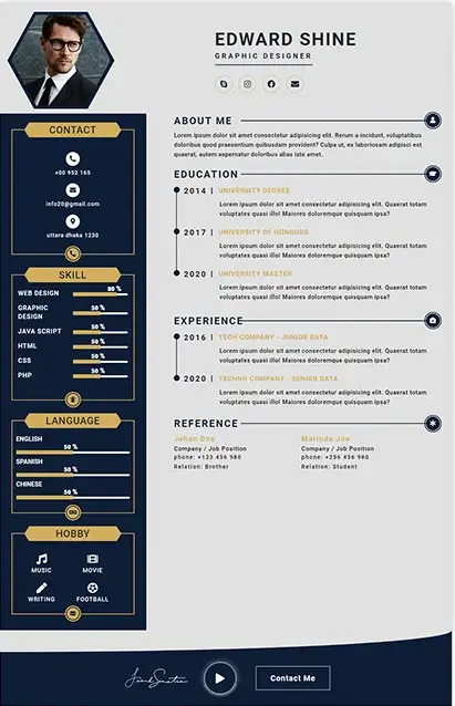 CV Template 9 resume template preview