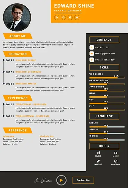 CV Template 12 resume template preview