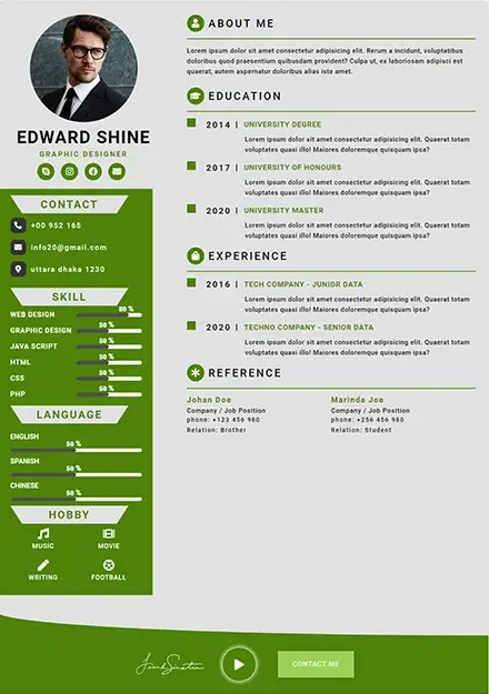 CV Template 13 resume template preview