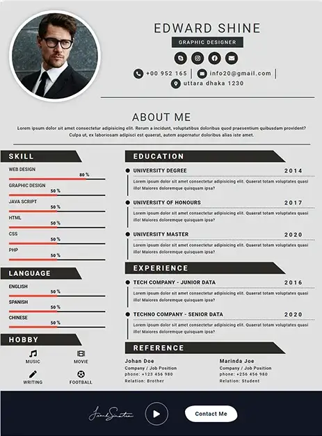 CV Template 14 resume template preview