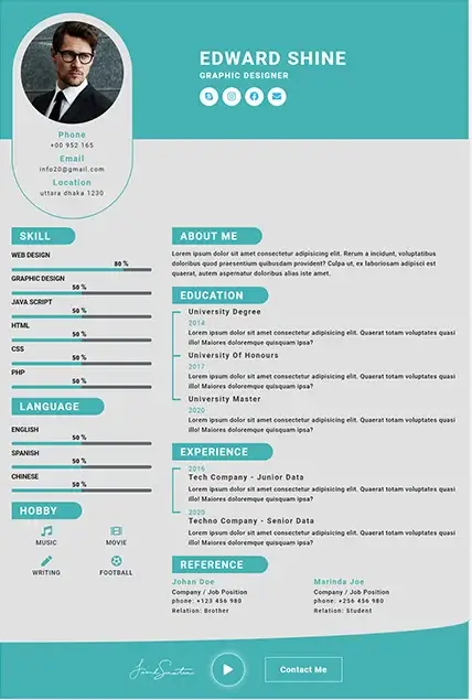 CV Template 16 resume template preview