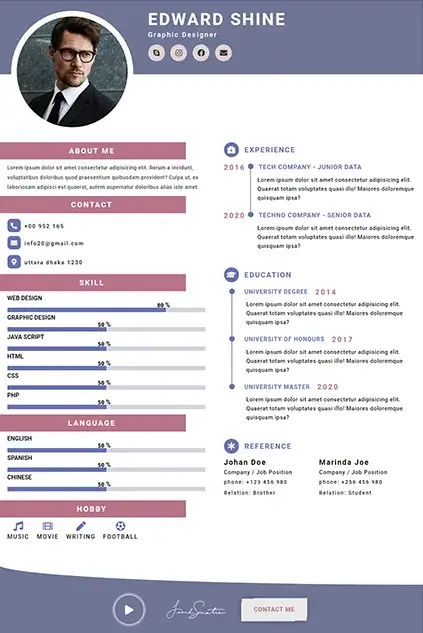 CV Template 18 resume template preview