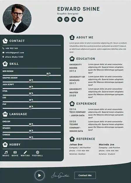 CV Template 19 resume template preview