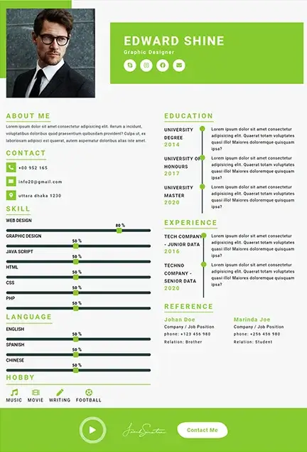 CV Template 21 resume template preview
