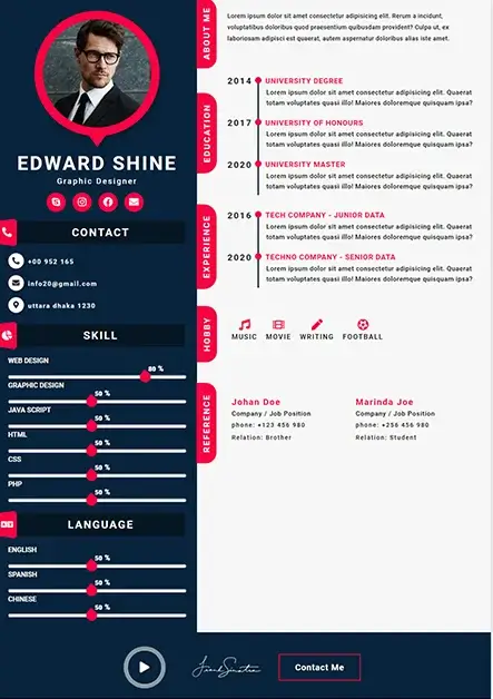 CV Template 24 resume template preview