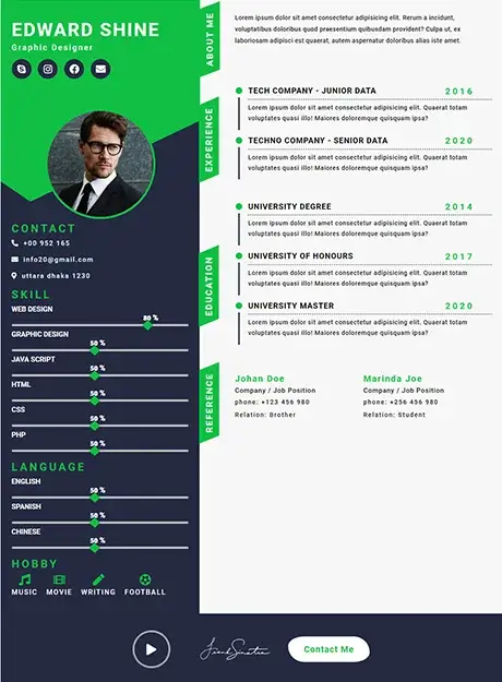 CV Template 25 resume template preview