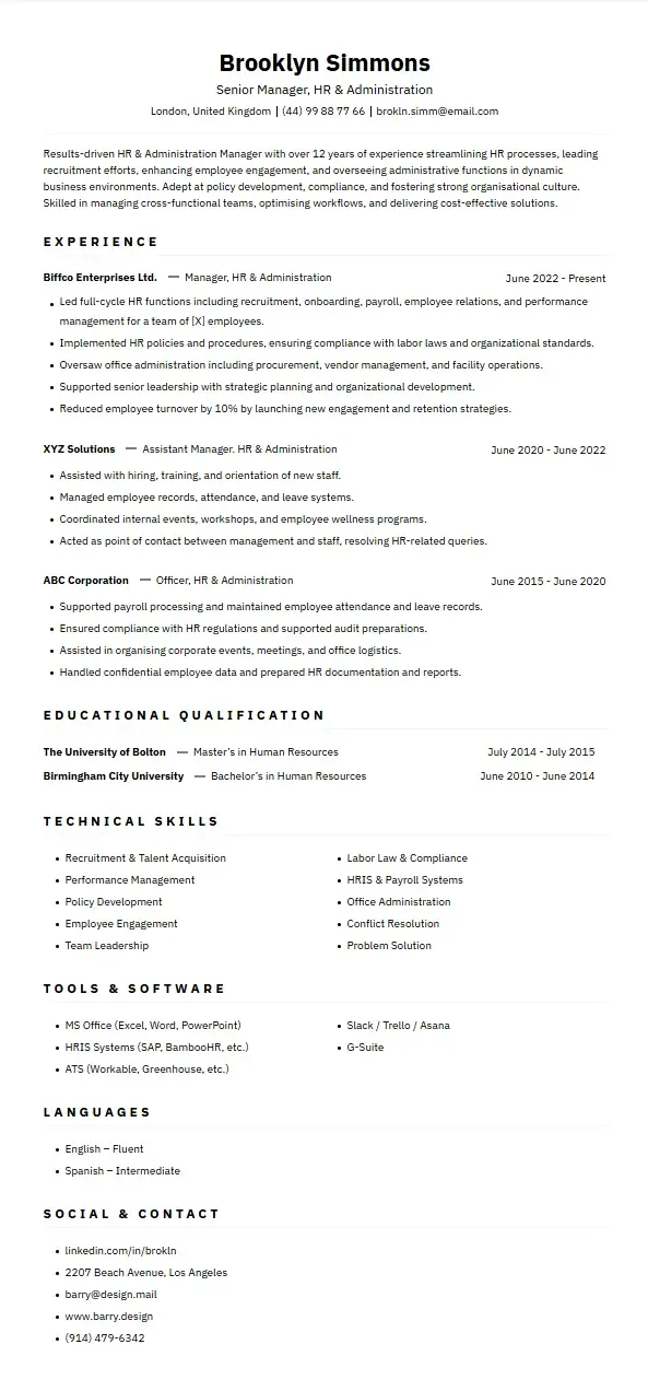 CV Template 27 resume template preview